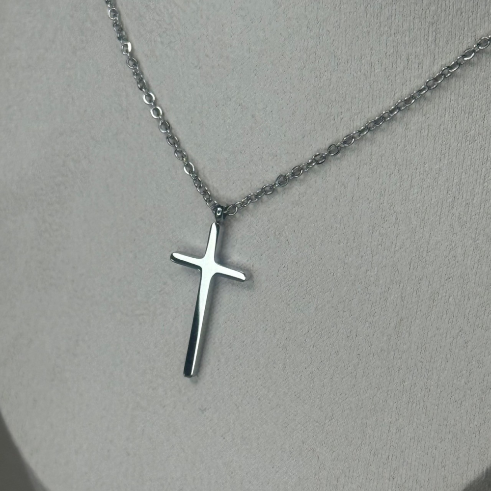 🌟『Yo省錢』豎向十字架 中性項鍊-細節圖2