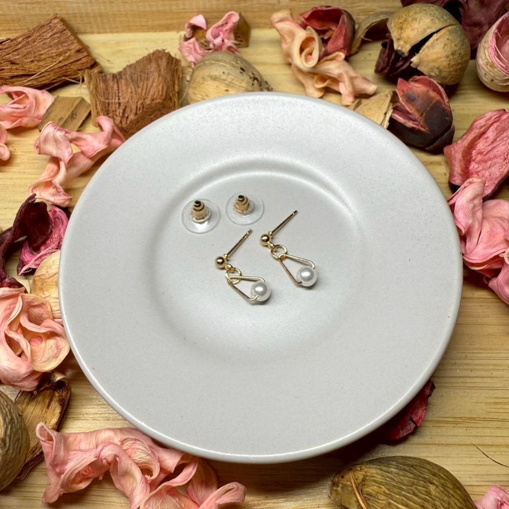 🌟『Yo省錢』簡約珍珠耳釘 合金耳釘  耳環 耳針-細節圖2