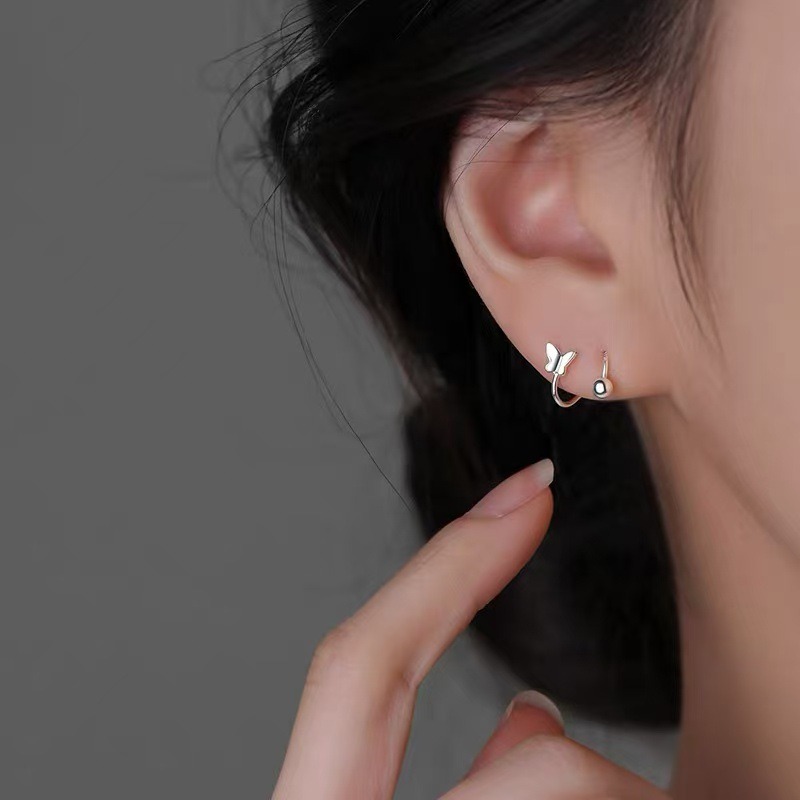 🌟『Yo省錢』鎖珠螺旋耳環 銅鍍銀-細節圖2