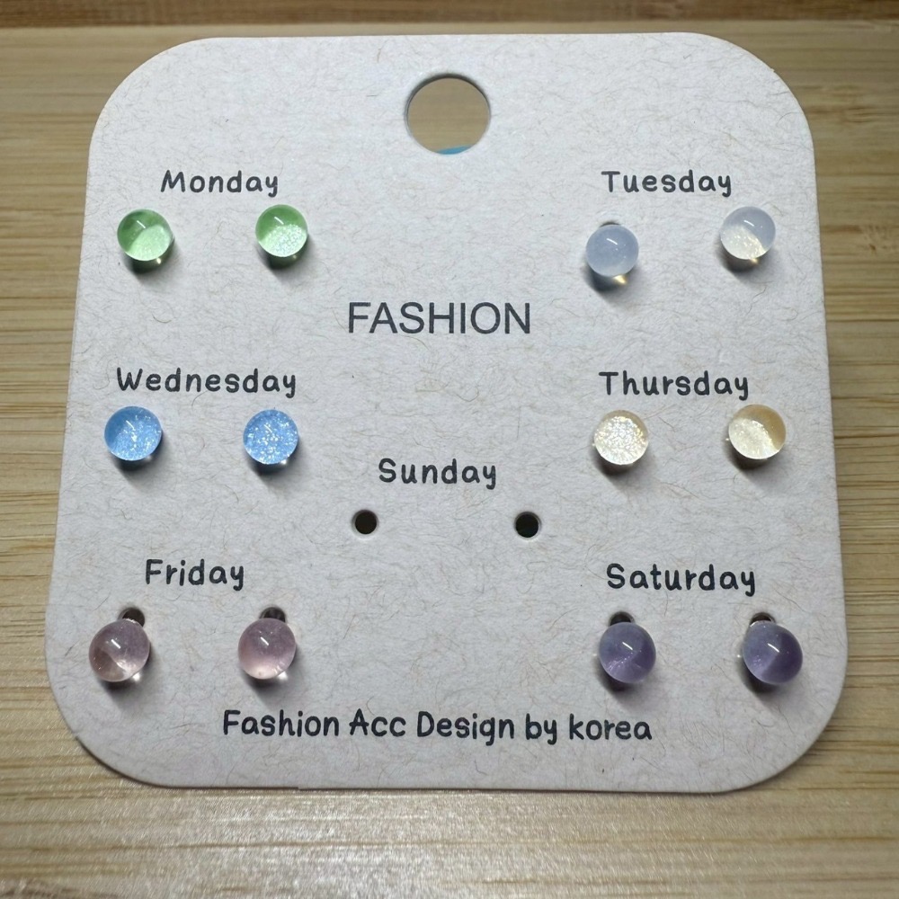 🌟『Yo省錢』合金耳環組 一周耳釘  耳環 耳針-規格圖10