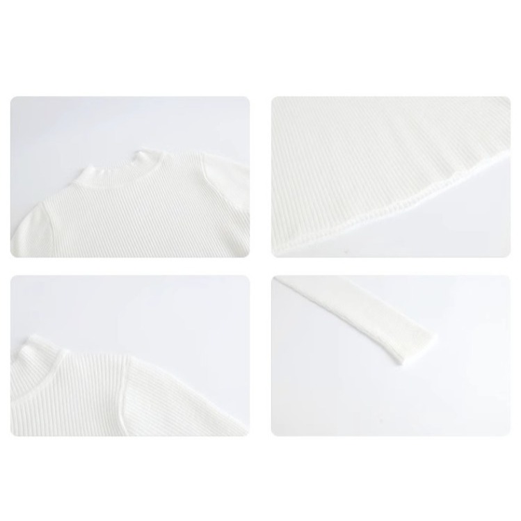 秋冬半高領螺紋修身內搭針織衫-細節圖2