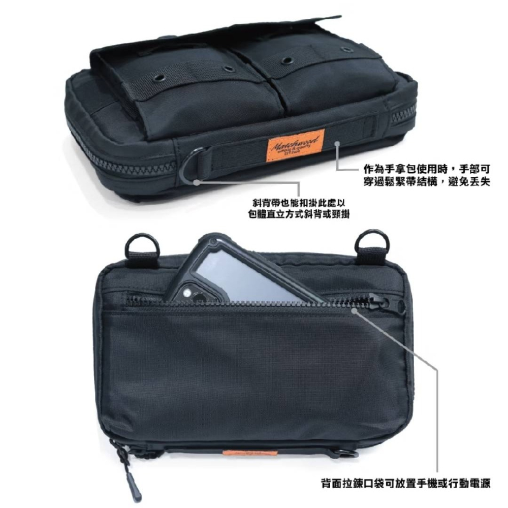 全新 Matchwood Safaris 橄欖綠款 斜背手拿兩用護照包 RFID防盜刷掃描 斜背護照存摺收納包長夾-細節圖7