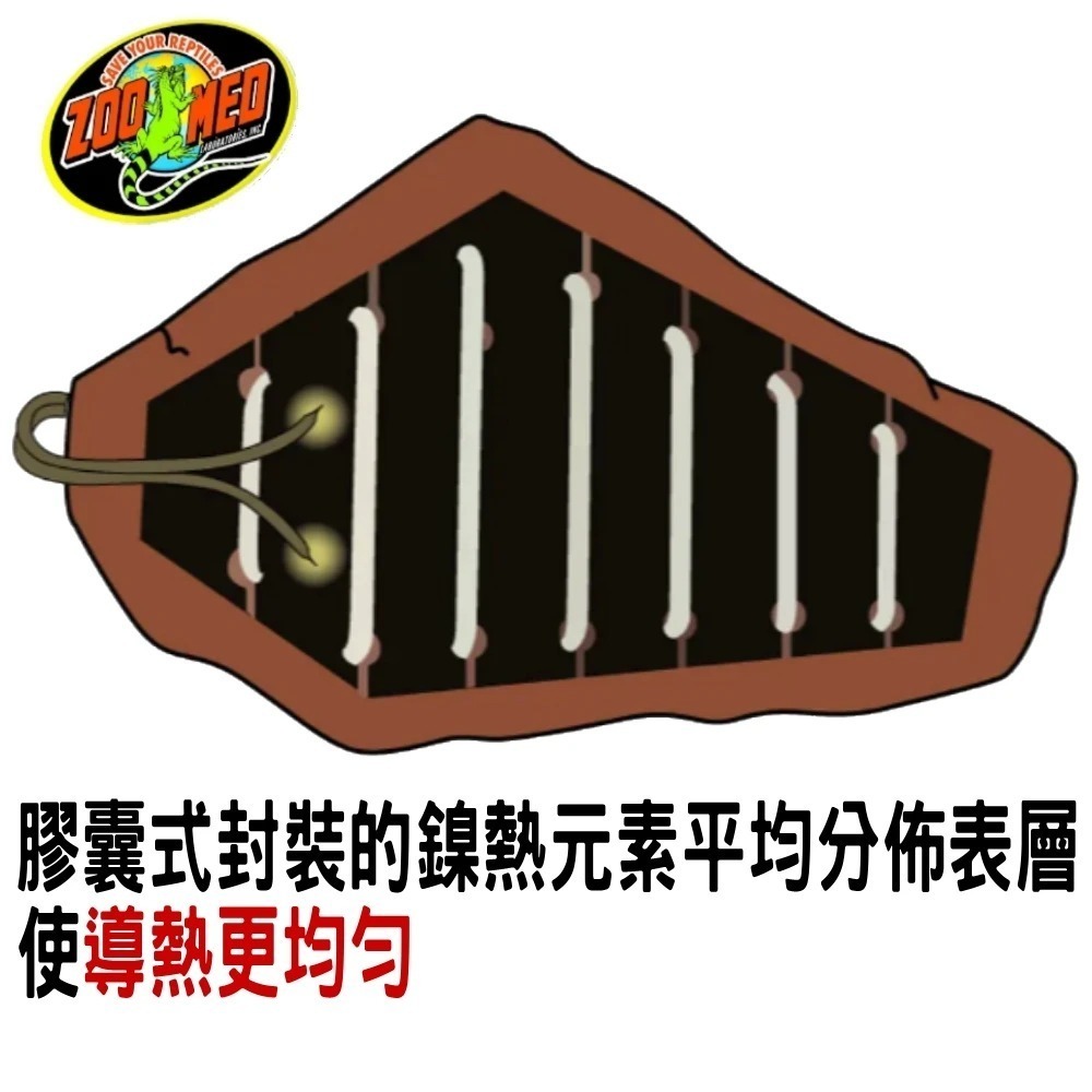 (九成新) 美國ZOO MED 爬蟲 保溫石【M】岩石 加熱石 爬蟲 兩棲 蜥蜴 蛇 加溫 保暖 取暖-細節圖3