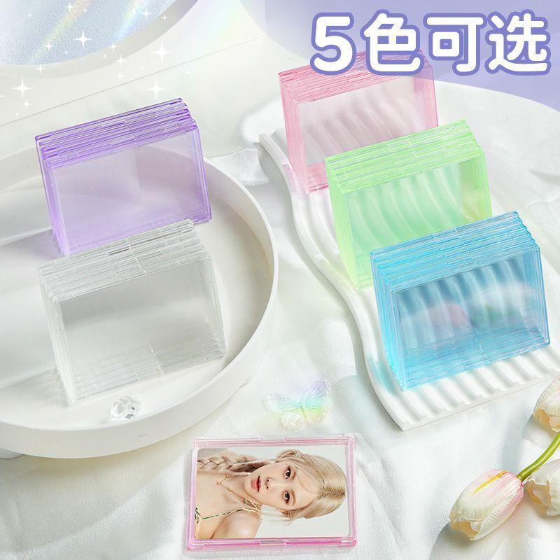 【現貨＋預購】卡式 壓克力卡套 透明彩色 貝殼卡磚 明星小卡 咕卡收納 保護套 卡扣式 硬塑膠卡套 卡磚-細節圖4