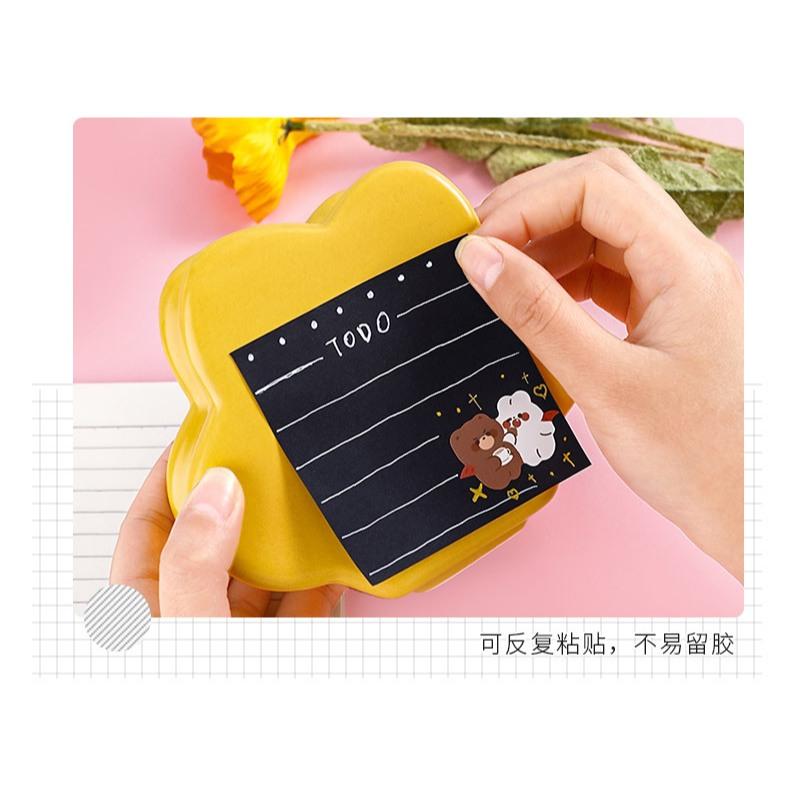 【現貨＋預購】純黑便利紙 ins風 N次貼 有黏性 可撕留言便條紙 單本50張-細節圖3