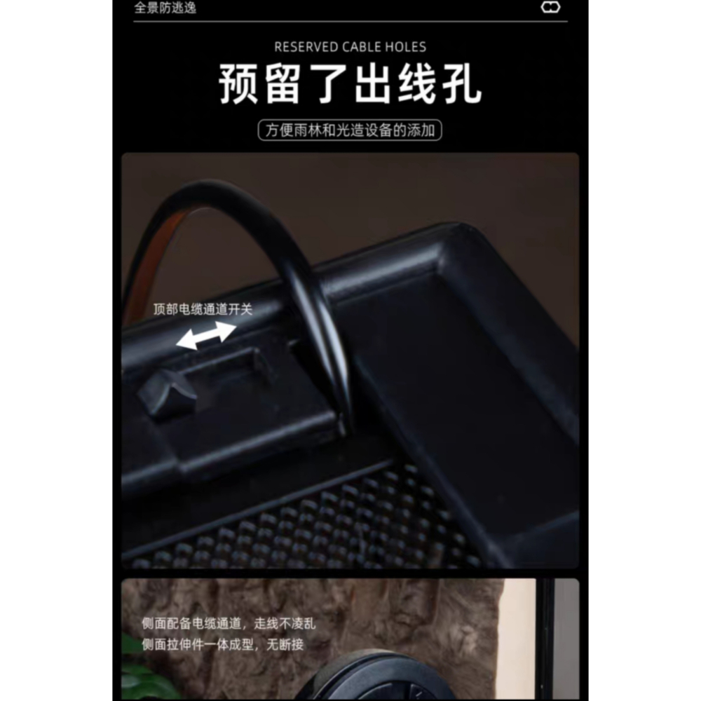 守宮飼養箱 爬蟲生態缸 玻璃缸 爬寵飼養箱 守宮蜥蜴角蛙寄居蟹烏龜蛇蟲玻璃雨林缸生態缸-細節圖3