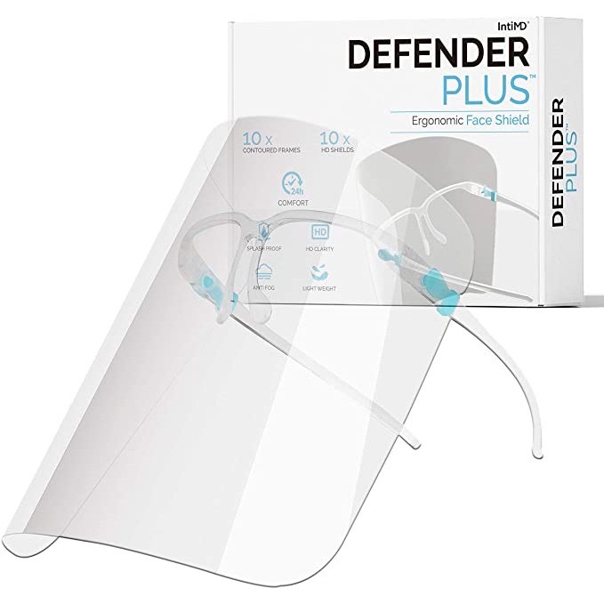 【IntiMD】 Defender Plus鏡架式 全透明 防飛沫 防風 防塵 防護 安全 面罩 護目罩 (10組/盒)-細節圖2