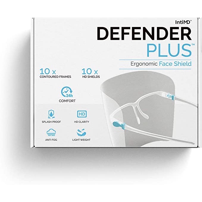 【IntiMD】 Defender Plus鏡架式 全透明 防飛沫 防風 防塵 防護 安全 面罩 護目罩 (10組/盒)-細節圖3