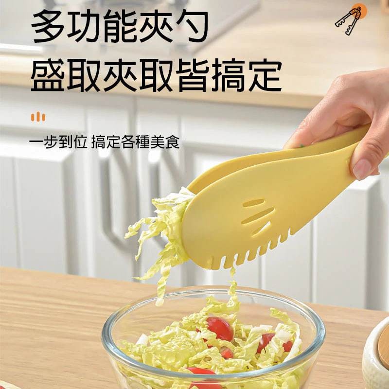 三合一食物夾 多功能防滑防燙 麵條夾 烤肉夾 麵包夾 火鍋漏勺 鏤空設計可拆分 食物夾 料理夾 烘焙夾 蛋清分離器飯勺-細節圖2