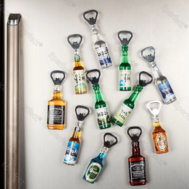 酒瓶造型磁吸開瓶器 冰箱貼 開罐器 冰箱裝飾 啤酒開瓶器 冰箱造型磁鐵  仿真啤酒罐造型 冰箱磁鐵 造型開瓶器-細節圖6