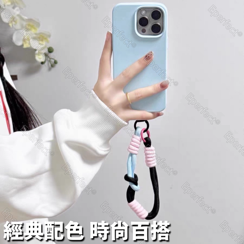 日韓撞色多巴胺手機掛繩 手機吊飾 手機掛飾 手機配件 短款手提防滑防摔手腕繩 INS潮流手機鏈包掛件 手機鍊 手機繩-細節圖7