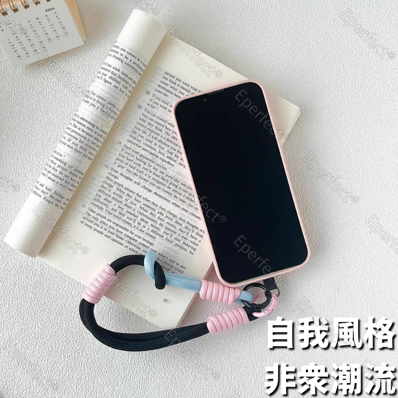 日韓撞色多巴胺手機掛繩 手機吊飾 手機掛飾 手機配件 短款手提防滑防摔手腕繩 INS潮流手機鏈包掛件 手機鍊 手機繩-細節圖8