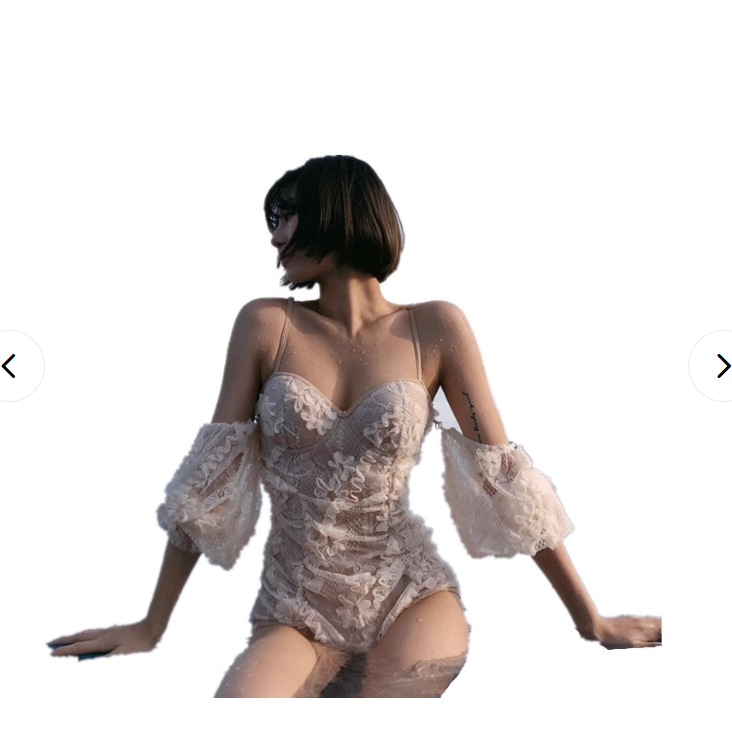 2025年新款連身長袖泳衣女蕾絲鋼托聚攏露背度假溫泉泳裝-細節圖8