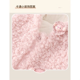 嬰兒外出抱服秋冬加厚加絨冬裝小羊衣服超萌小月亮男女寶寶連體衣,米色,90公分/10~12公斤-細節圖5