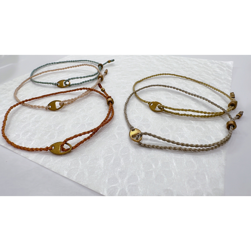 猫又手作｜《吉繫物語》蠟線編織手繩　可調節-細節圖3