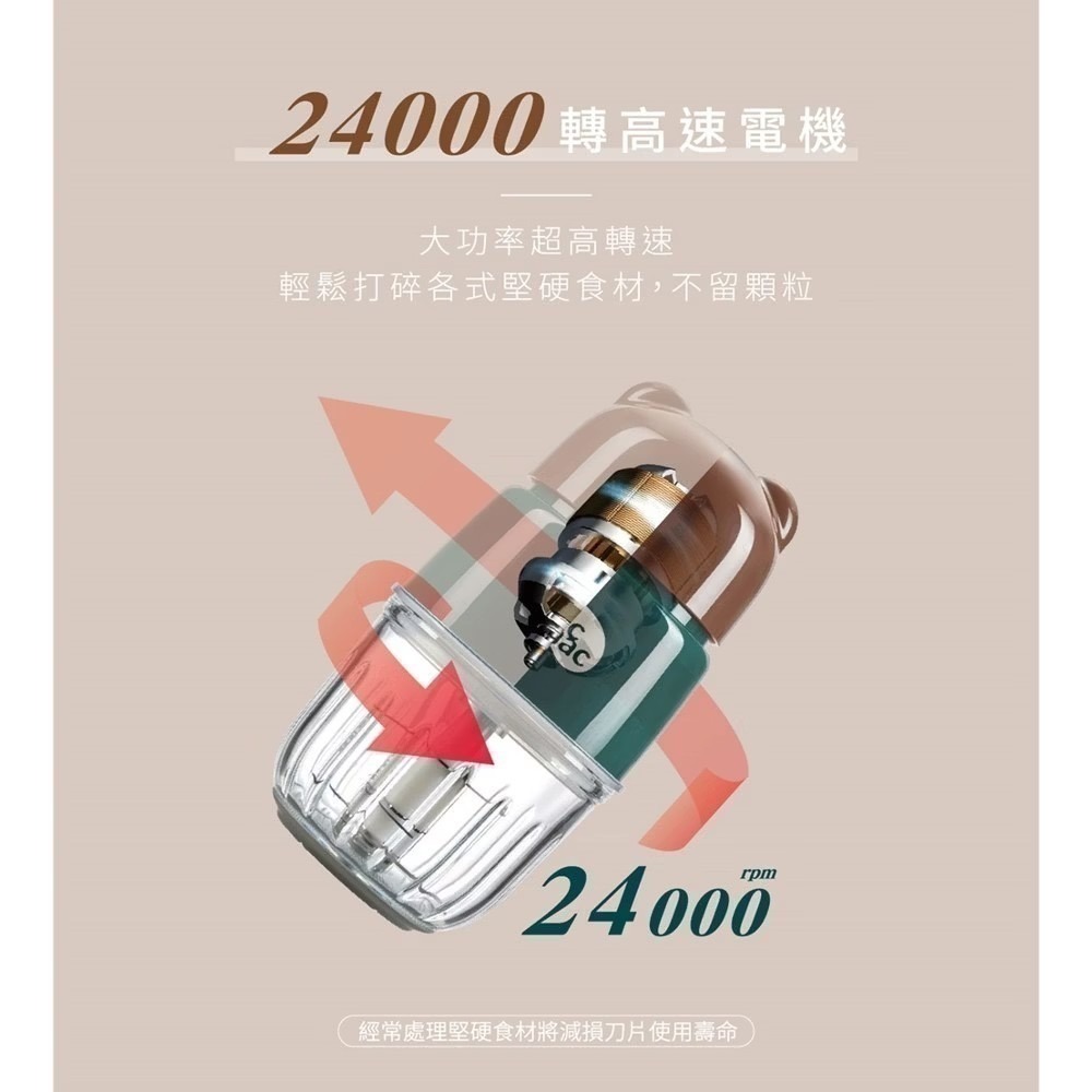 nac nac 副食品磨泥調理機300ml (30秒切碎食材/24000高轉速/高硼矽耐熱玻璃)-細節圖5