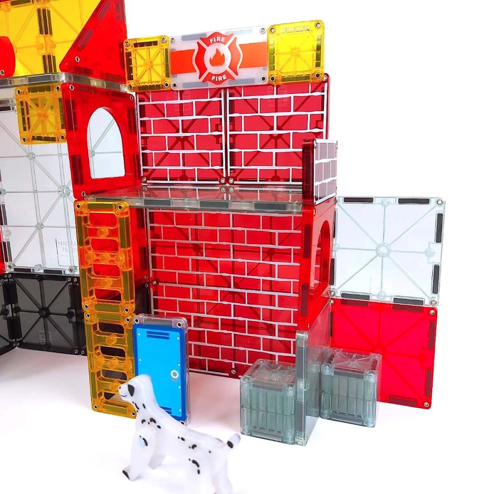 Magna-Tiles 磁力積木-50片消防局(超取一單最高限定2盒)-細節圖4