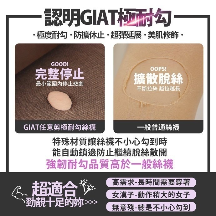 【蛋黃襪舖】GIAT 80D/任意剪/隨意剪/菠蘿襪/鳳梨襪/美肌/彈性/絲襪/褲襪/舒適/服貼/耐穿/DA11596-細節圖6