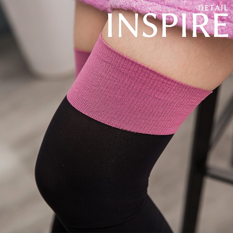 【蛋黃襪舖】蒂巴蕾 DeParee 雙色/膝上襪/彈性/超細纖維/服貼/抗滑落/鬆緊帶/Cosplay/造型/6120-細節圖4