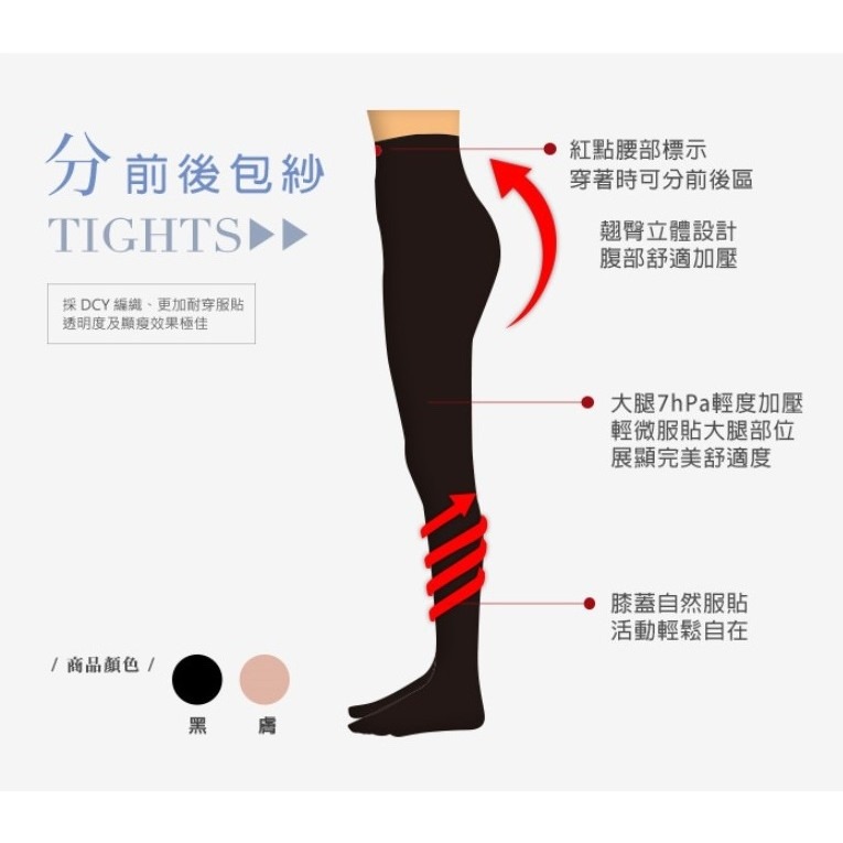 【蛋黃襪舖】儂儂/nonno/non-no/絲襪/8號/褲襪/50D/雙包紗/顯瘦/透膚/絲襪/分段/加壓/98193-細節圖2