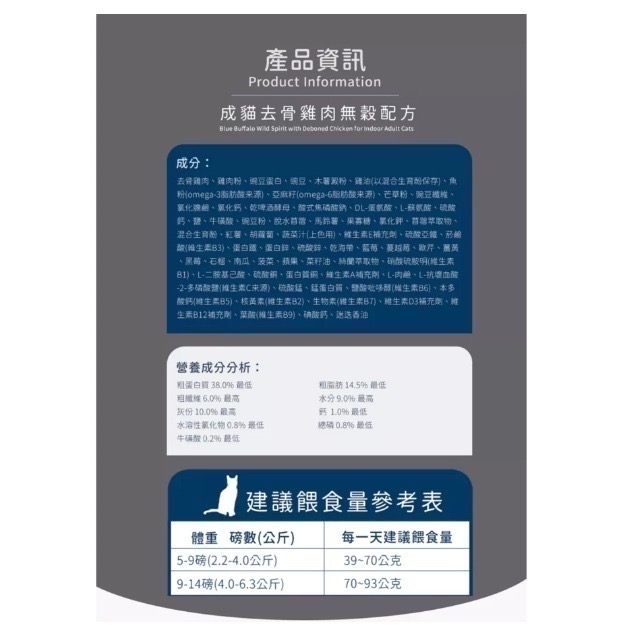 藍摯貓飼料｜成貓／幼貓 貓糧 Blue Buffalo藍摯無穀貓飼料 4磅・11磅【毛球崛起】-細節圖6
