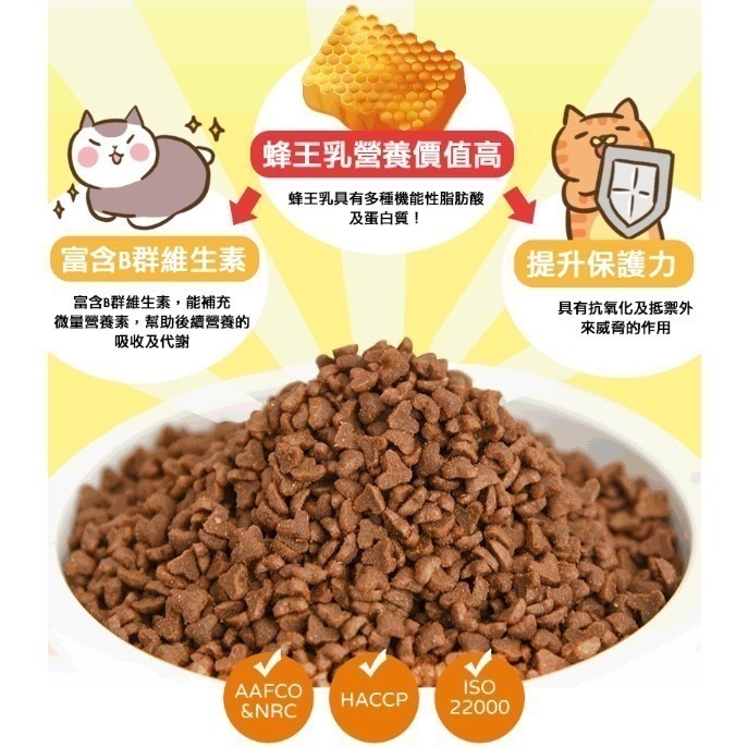 貓樂園無敵貓糧蜂王乳 6KG 優惠促銷中｜貓樂園無穀貓飼料 蜂王乳配方《毛球崛起》7-11取貨快速方便-細節圖4