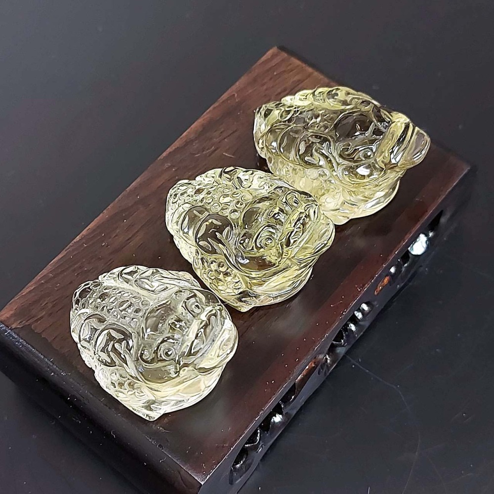 黃水晶 金蟾 金幣金蟾*一圖一物*超強咬錢小神物 招財 聚財 提升財運-細節圖2