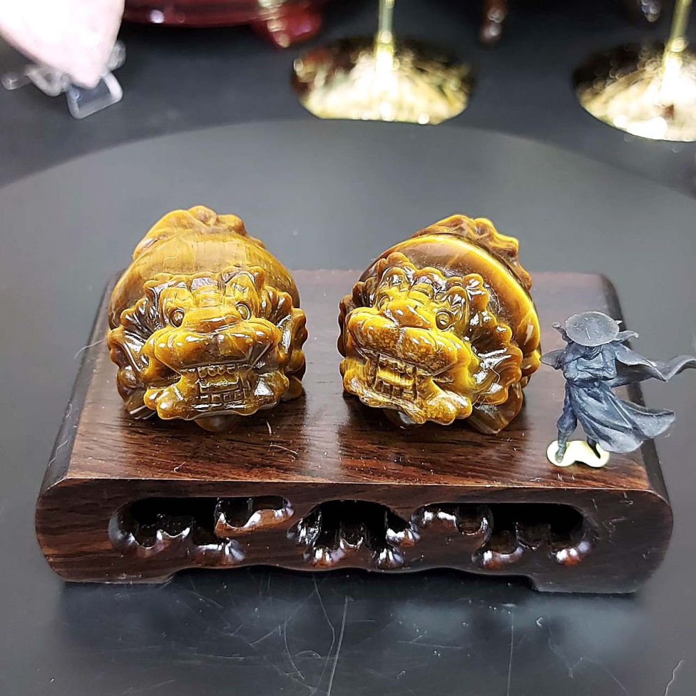 黃虎眼 龍龜 高光澤 高貓眼效應3.9-4.1公分*一圖一物*招財 守財 提升偏財運 療癒小神獸-細節圖2