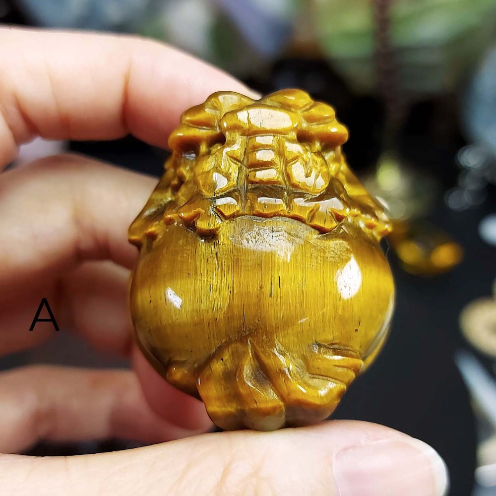 黃虎眼 龍龜 高光澤 高貓眼效應3.9-4.1公分*一圖一物*招財 守財 提升偏財運 療癒小神獸-規格圖6