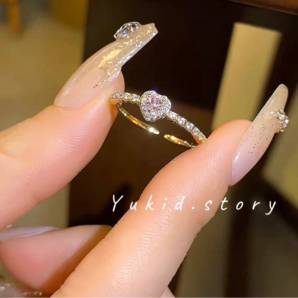 愛心碎鑽戒指-細節圖2