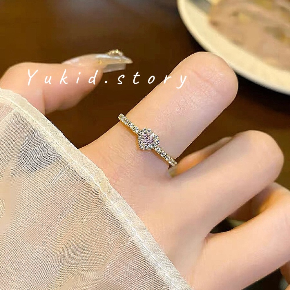 愛心碎鑽戒指-細節圖3