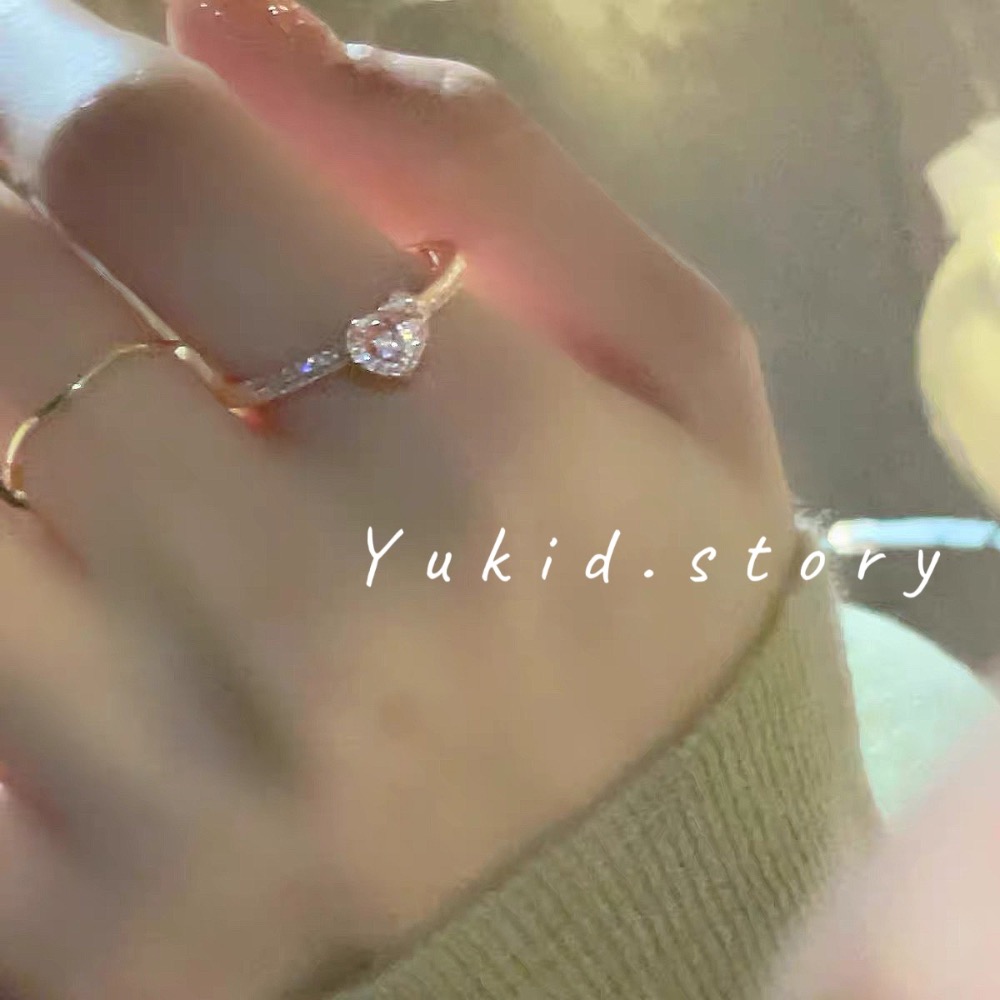 愛心碎鑽戒指-細節圖4