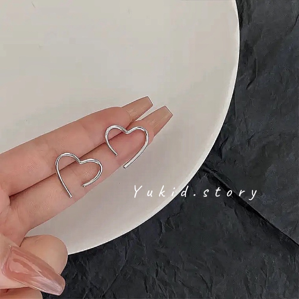 S925銀簍空愛心耳釘-細節圖2