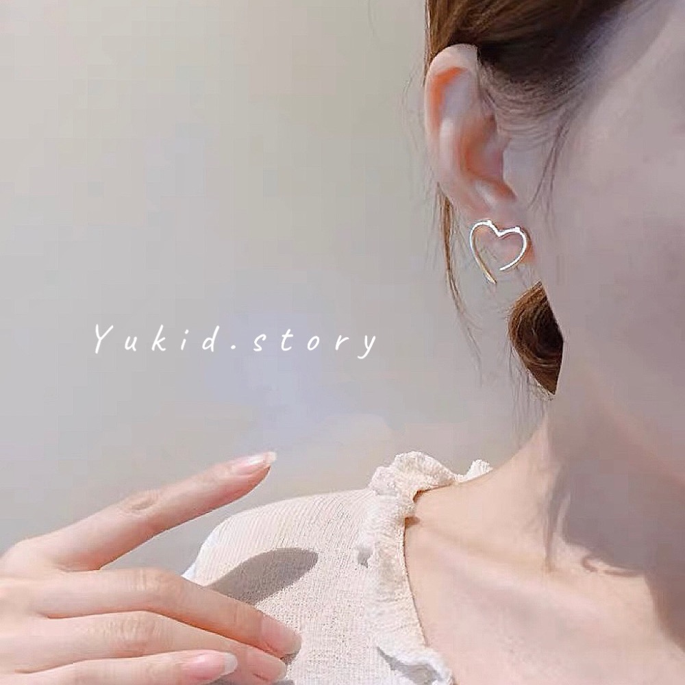 S925銀簍空愛心耳釘-細節圖4
