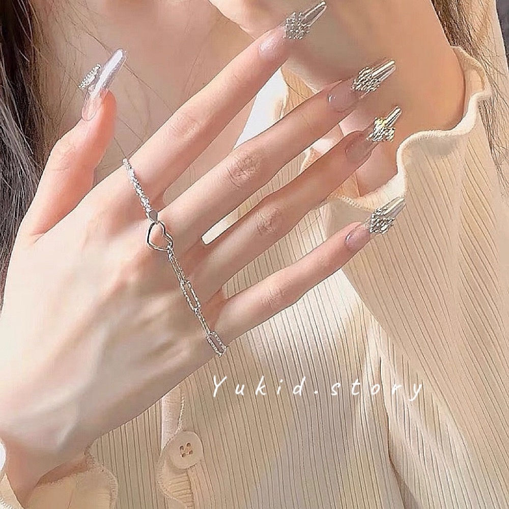 S925銀 愛心鎖鏈手鏈-細節圖2