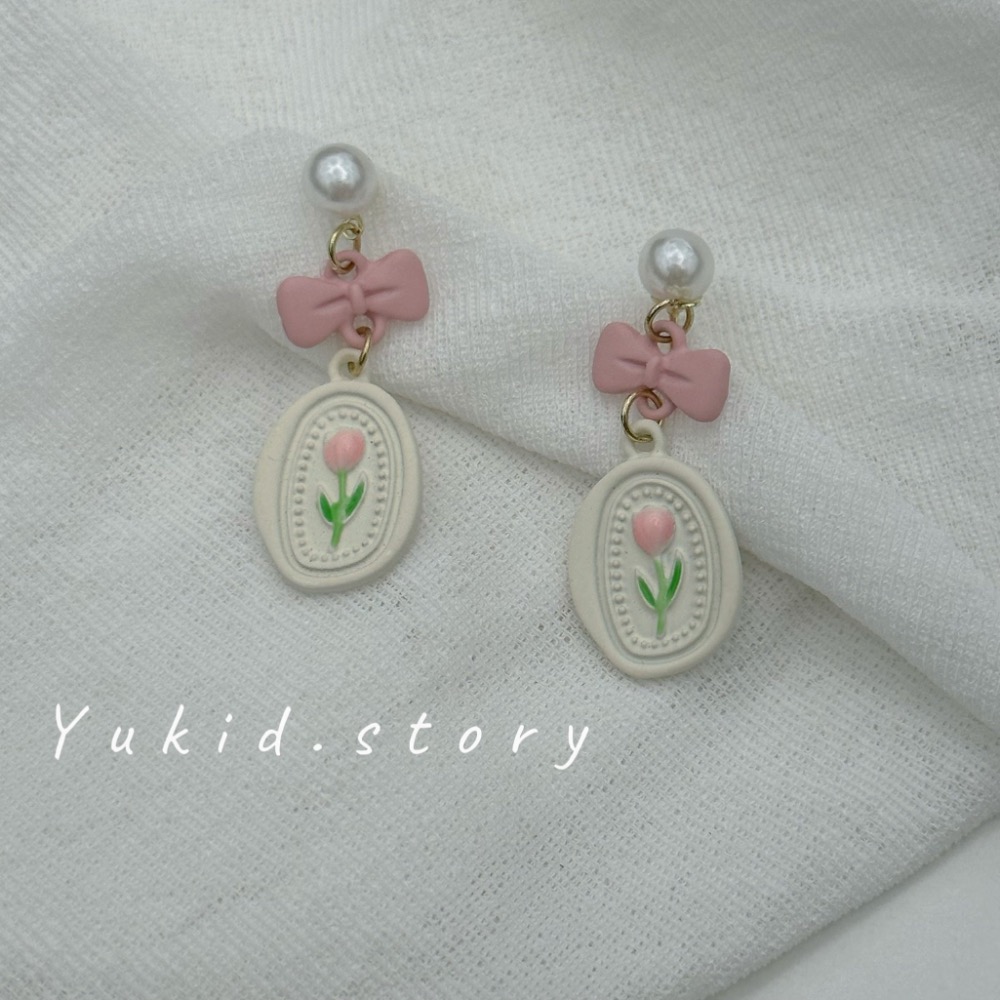 軟陶鬱金香耳環 S925銀針-細節圖2