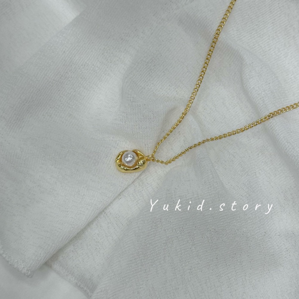 S925銀 荷包蛋珍珠項鍊-細節圖4