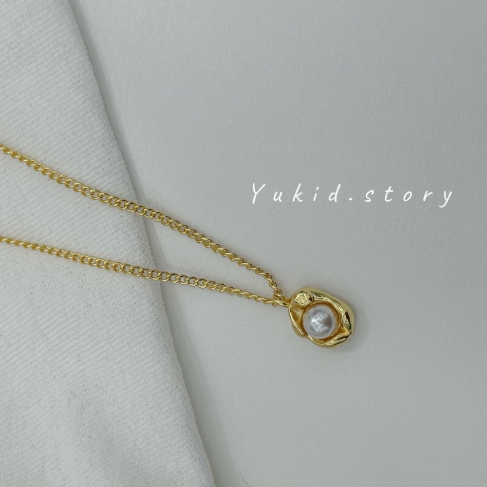 S925銀 荷包蛋珍珠項鍊-細節圖5