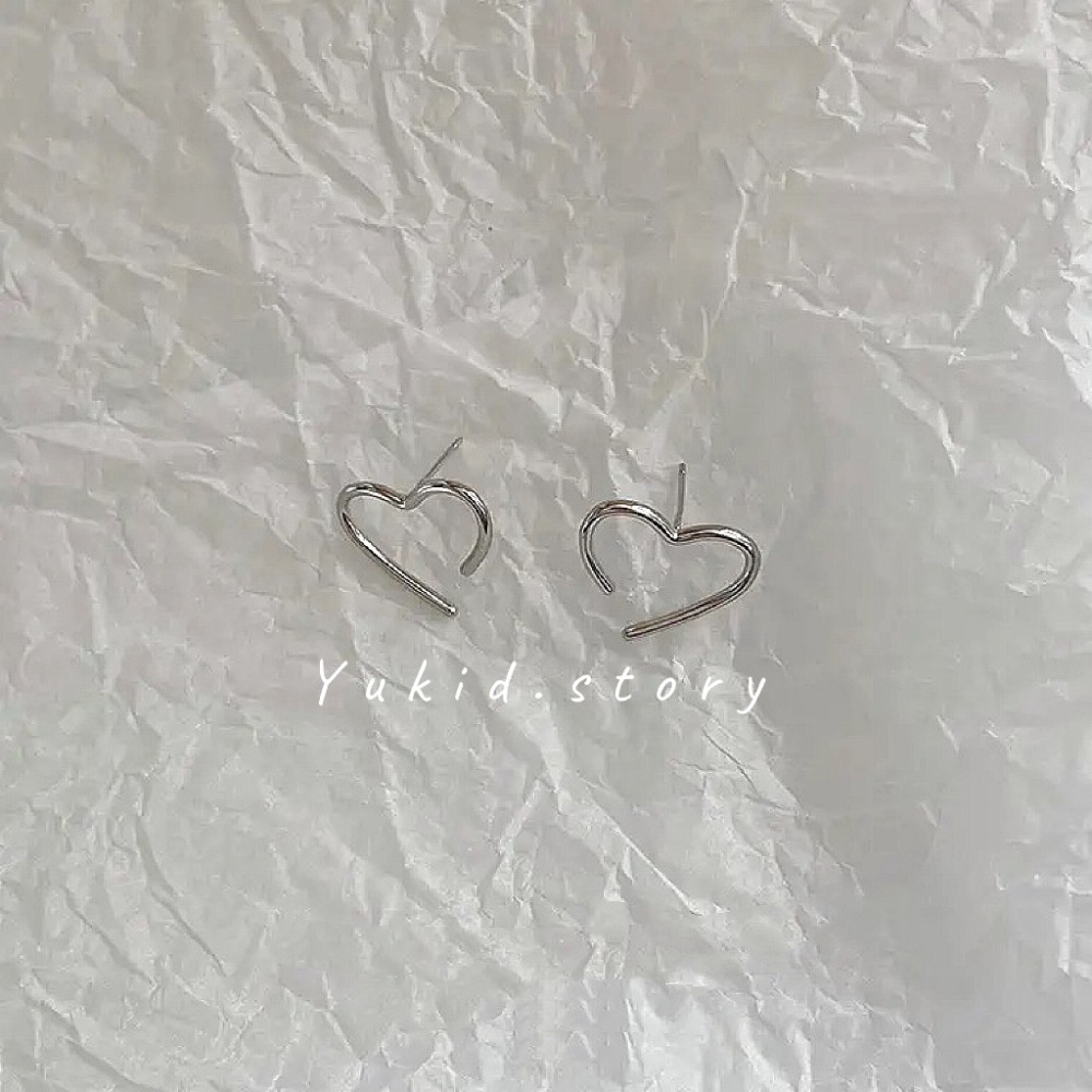 S925銀 簍空愛心耳環-細節圖2