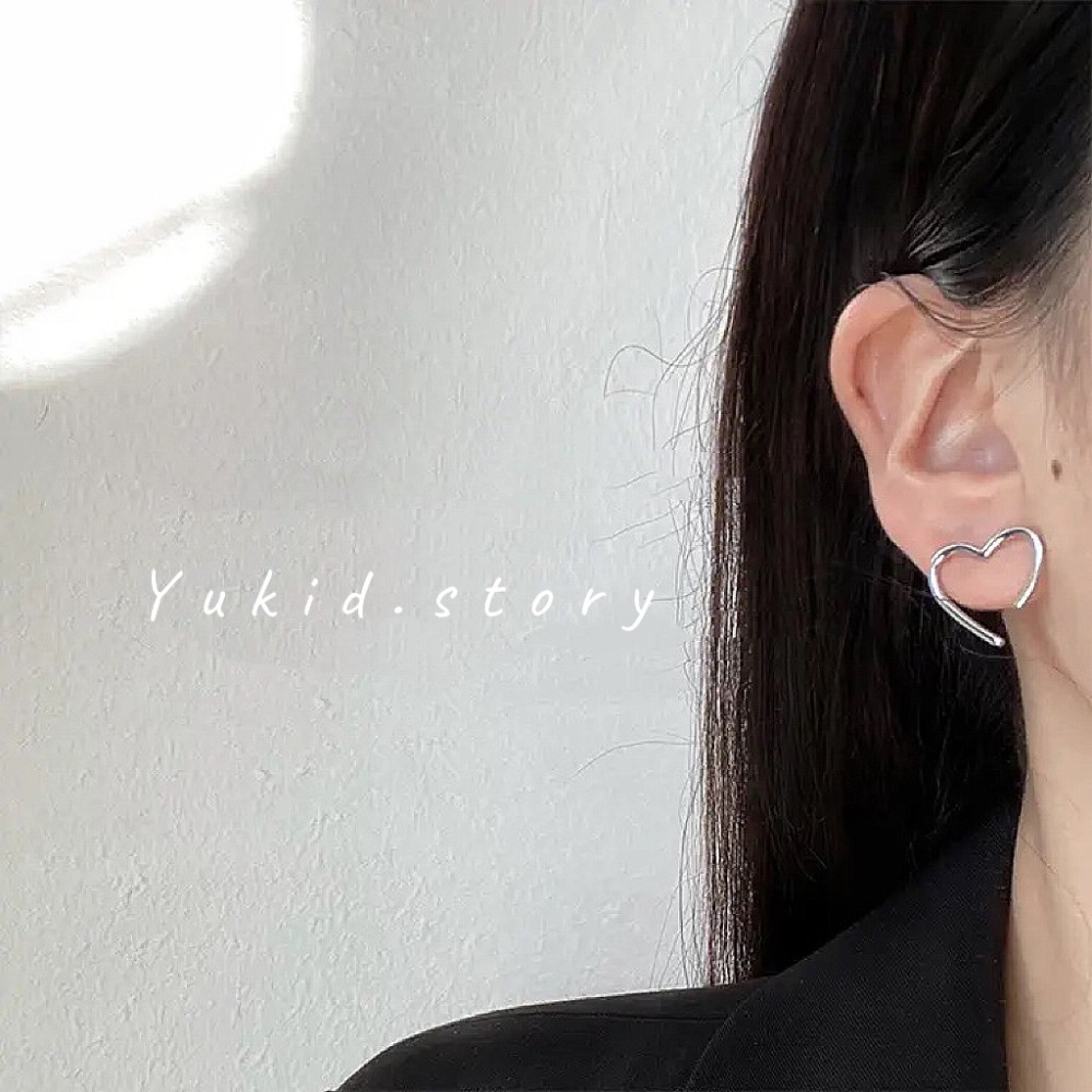 S925銀 簍空愛心耳環-細節圖4