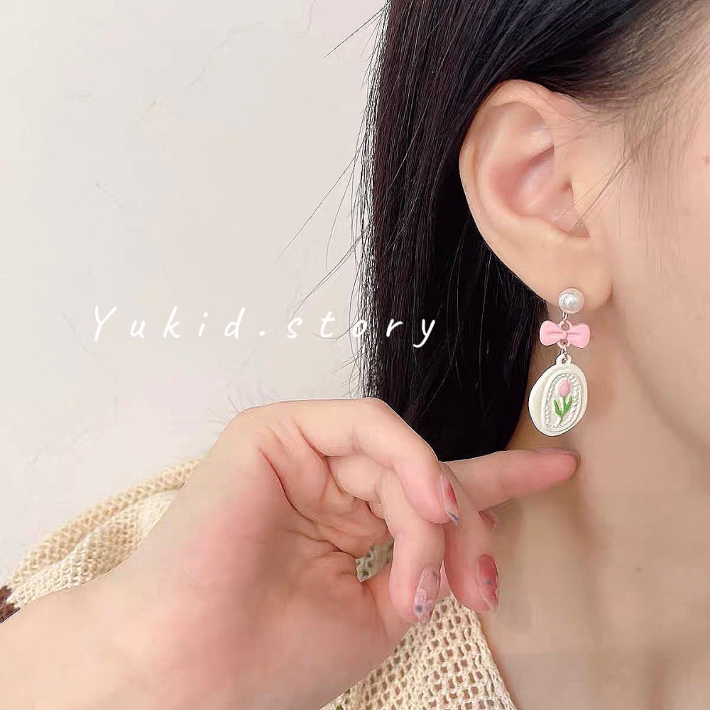 鬱金香耳針 S925銀針-細節圖3