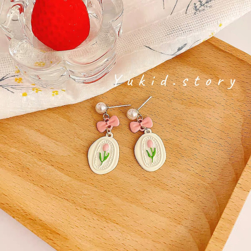 鬱金香耳針 S925銀針-細節圖4