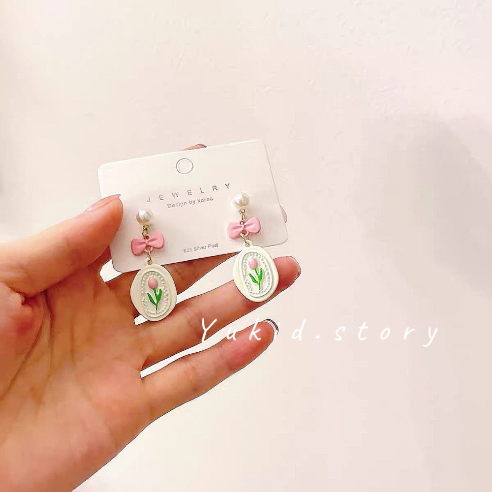 鬱金香耳針 S925銀針-細節圖5