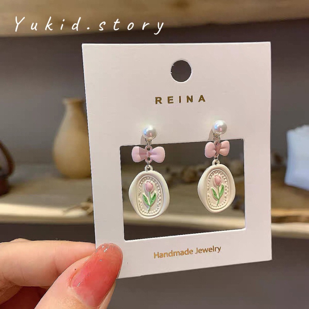 鬱金香耳針 S925銀針-細節圖6