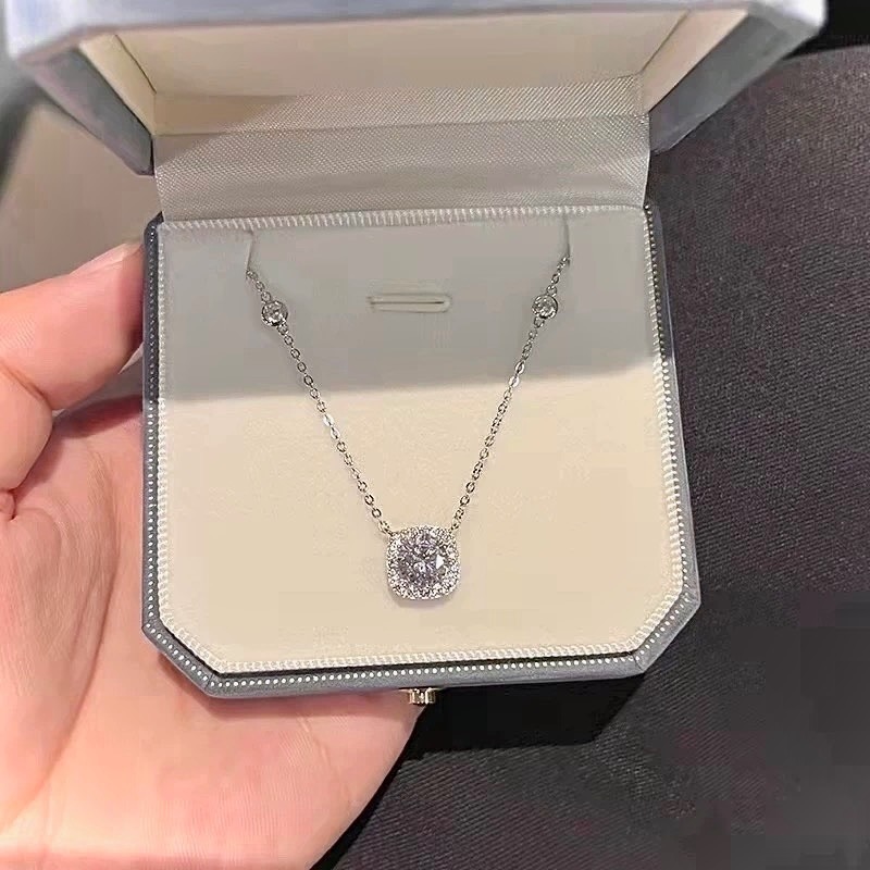 s925銀爆閃鋯石項鍊-細節圖2