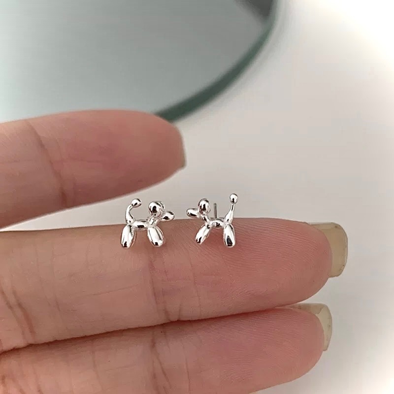 氣球小狗 S925銀 耳釘-細節圖3