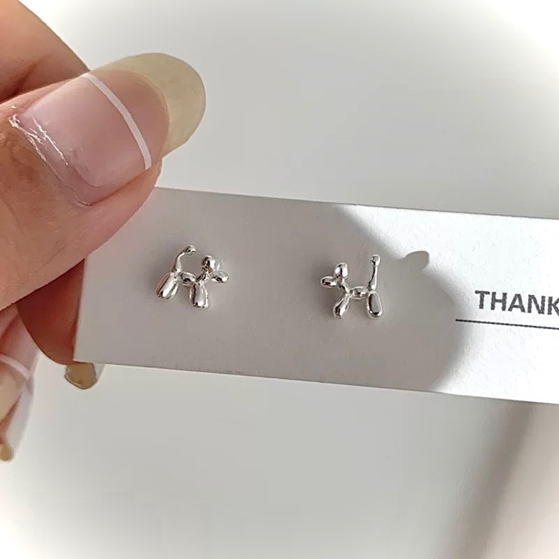 氣球小狗 S925銀 耳釘-細節圖5