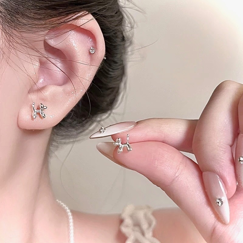 氣球小狗 S925銀 耳釘-細節圖8