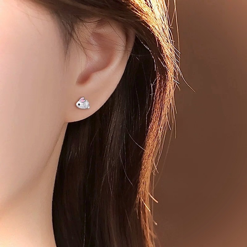 月兔 s925銀 耳釘-細節圖6