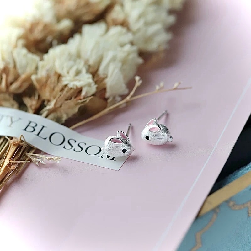 月兔 s925銀 耳釘-細節圖8